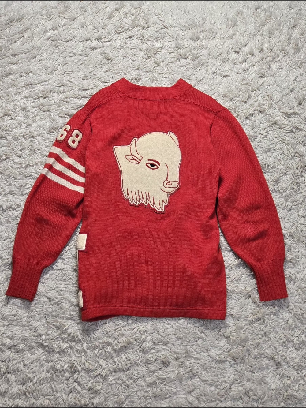 VTG 50s Imperial "Buffalo" Award Wool Cardigan M